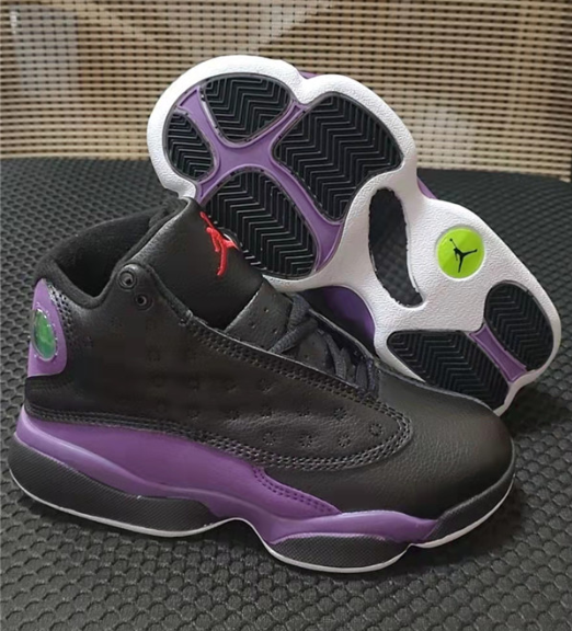 Youth Running Weapon Air Jordan 13 Purple/Black Shoes 008
